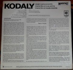 KODALY: HARY JONAS SUITE, PHILADELPHIA ORCHESTRA, EUGENE ORMANDY - LP SIFIR
