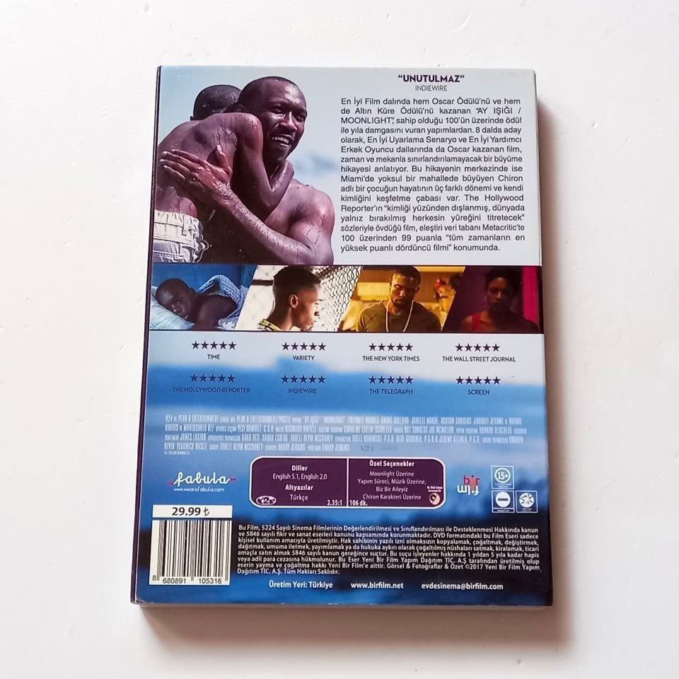 AY IŞIĞI / MOONLIGHT -TREVANTE RHODES, ANDRÈ HOLLAND, JANELLE MONÁE - YÖN.:BARRY JENKINS - DVD SLIPCOVER 2.EL