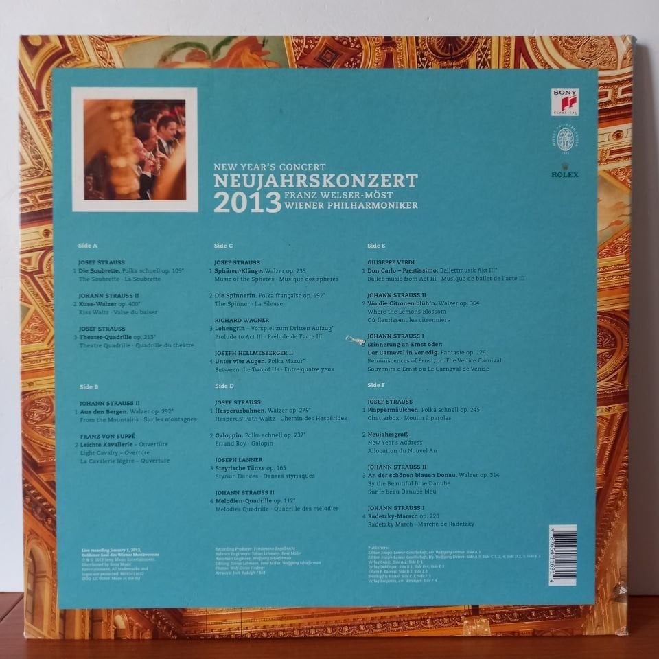 WIENER PHILHARMONIKER, FRANZ WELSER-MÖST – NEUJAHRSKONZERT 2013 [NEW YEAR'S CONCERT] (2013) - 3LP 2.EL PLAK