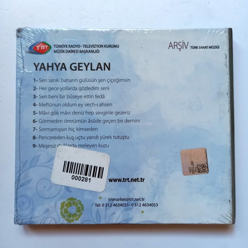 YAHYA CEYLAN / TÜRK SANAT MÜZİĞİ / TRT ARŞİV SERİSİ 294 - CD SIFIR