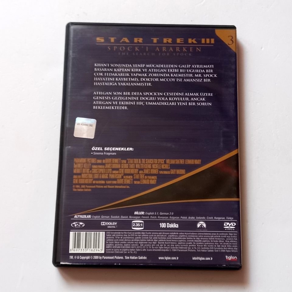 STAR TREK III SPOCK'I ARARKEN / STAR TREK III: THE SEARCH FOR SPOCK - WILLIAM SHATNER, LEONARD NIMOY - YÖN.: LEONARD NIMOY - DVD 2.EL