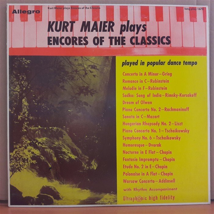 KURT MAIER PLAYS ENCORES OF THE CLASSICS (1956) - LP 2.EL PLAK