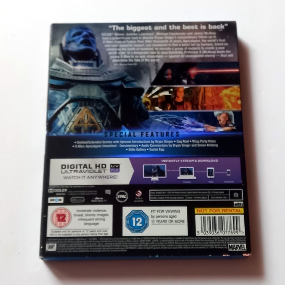 X-MEN APOCALYPSE -  JAMES MCAVOY, MICHAEL FASSBENDER, JENNIFER LAWRENCE, YÖN.: BRYAN SINGER - BLU-RAY SLIPCASE 2.EL TÜRKÇE ALTYAZI YOKTUR