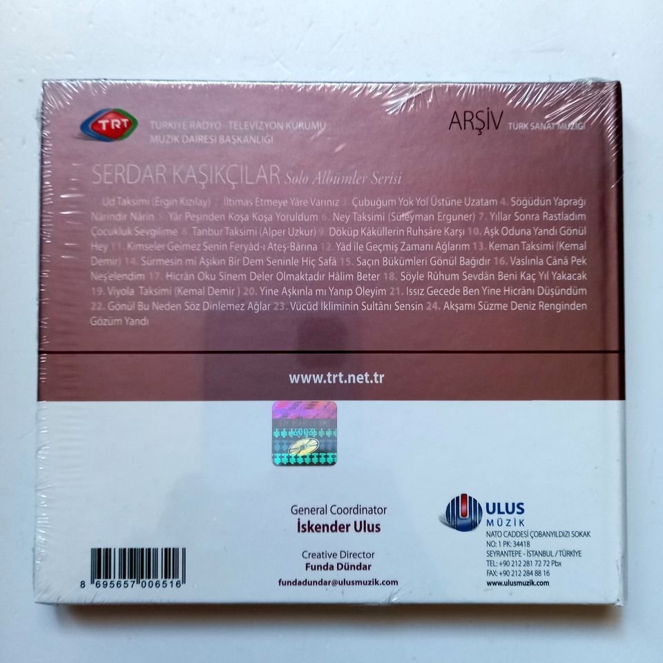 SERDAR KAŞIKÇILAR / TÜRK SANAT MÜZİĞİ / TRT ARŞİV SERİSİ 98 - CD SIFIR