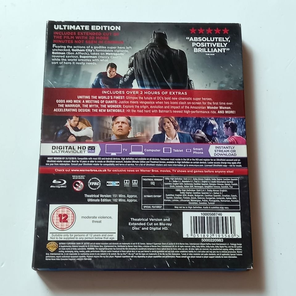BATMAN V SUPERMAN DAWN OF JUSTICE - ULTIMATE EDITION - BEN AFFLECK, HENRY CAVILL, GAL GADOT, YÖN.: ZACK SNYDER - BLU-RAY 2 DİSK ULTIMATE EDITION SLIPCASE 2.EL