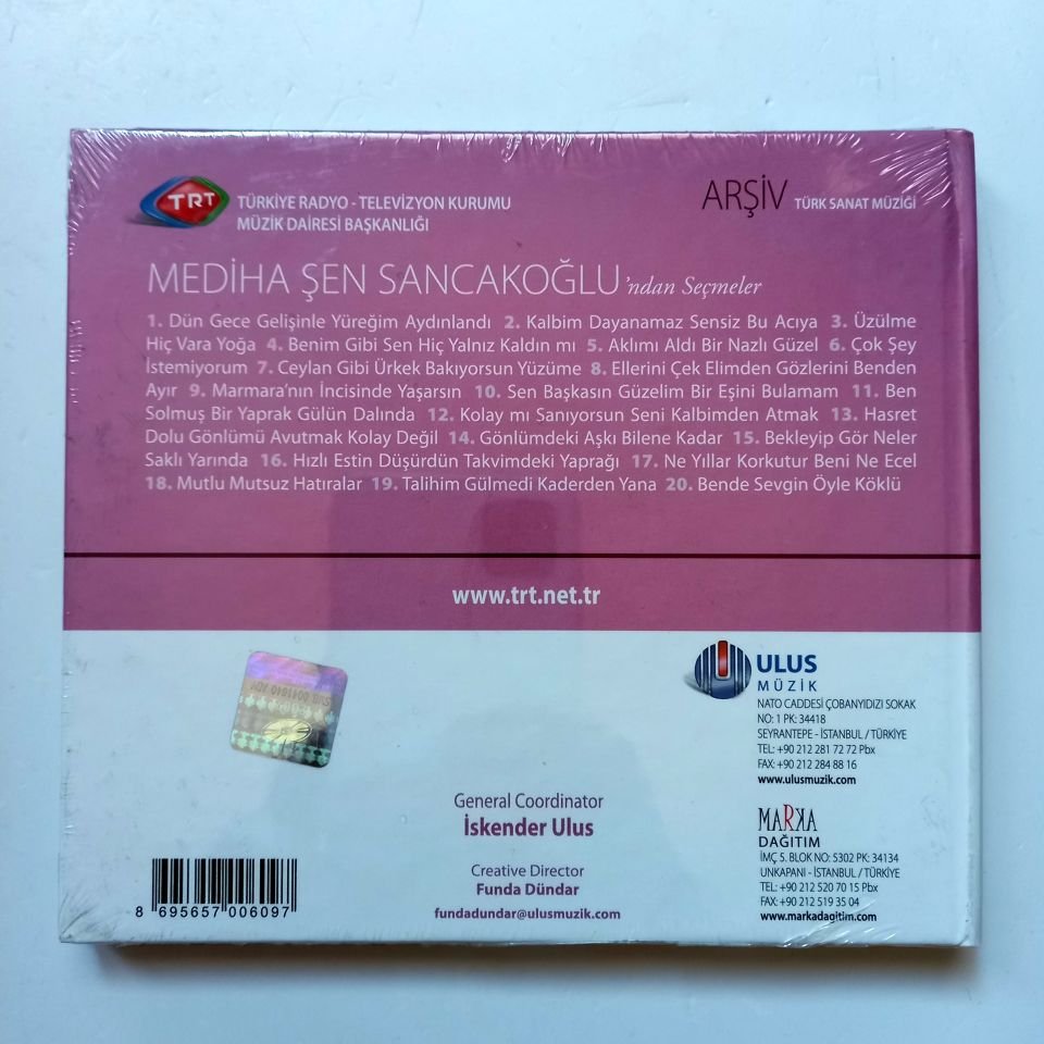 MEDİHA ŞEN SANCAKOĞLU'NDAN SEÇMELER / TÜRK SANAT MÜZİĞİ / TRT ARŞİV SERİSİ 77 - CD SIFIR