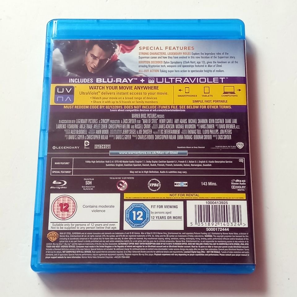 MAN OF STEEL - HENRY CAVILL, AMY ADAMS, MICHAEL SHANNON, YÖN.: ZACK SNYDER - BLU-RAY 2.EL TÜRKÇE ALTYAZI YOKTUR