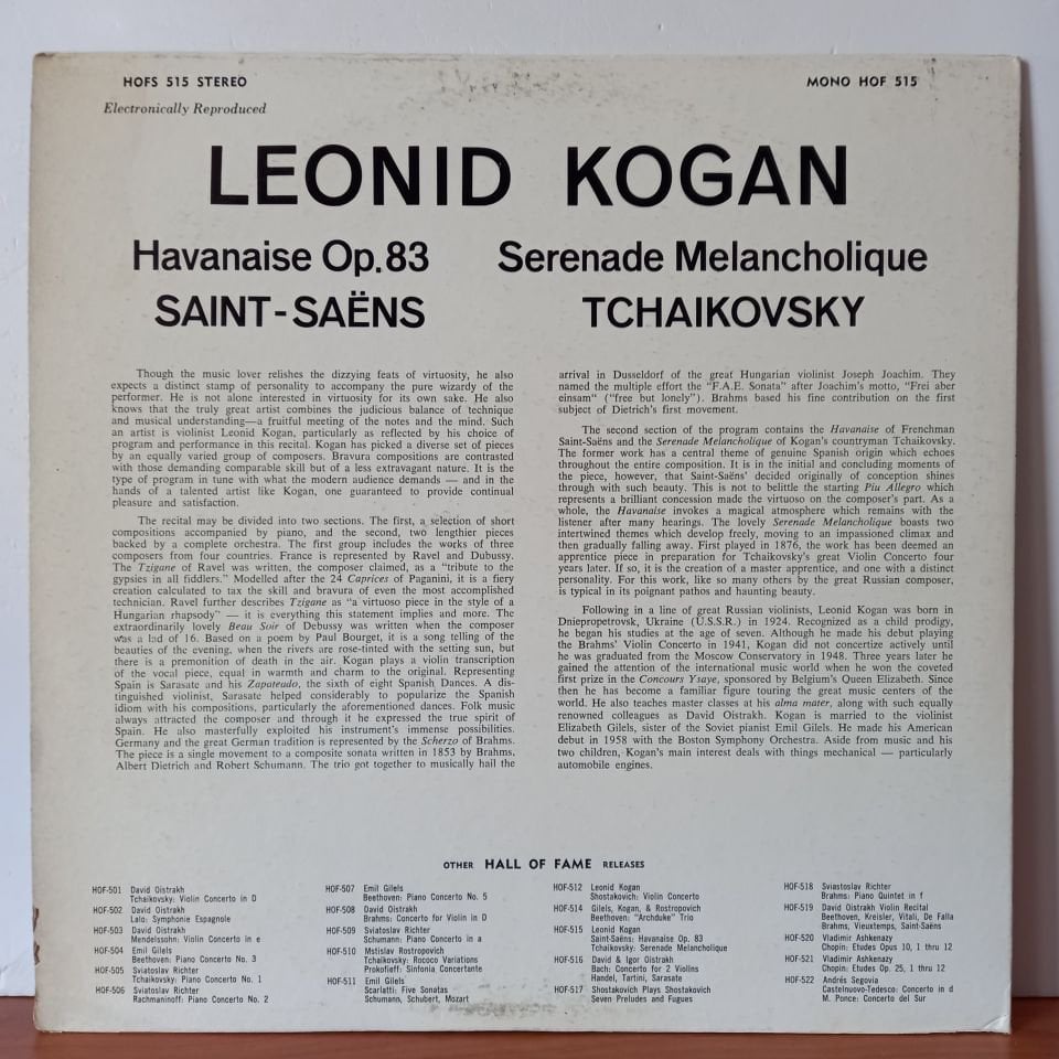 LEONID KOGAN, LEV OBORIN, KIRIL KONDRASHIN – LEONID KOGAN, GREAT ARTIST SERIES - LP 2.EL PLAK