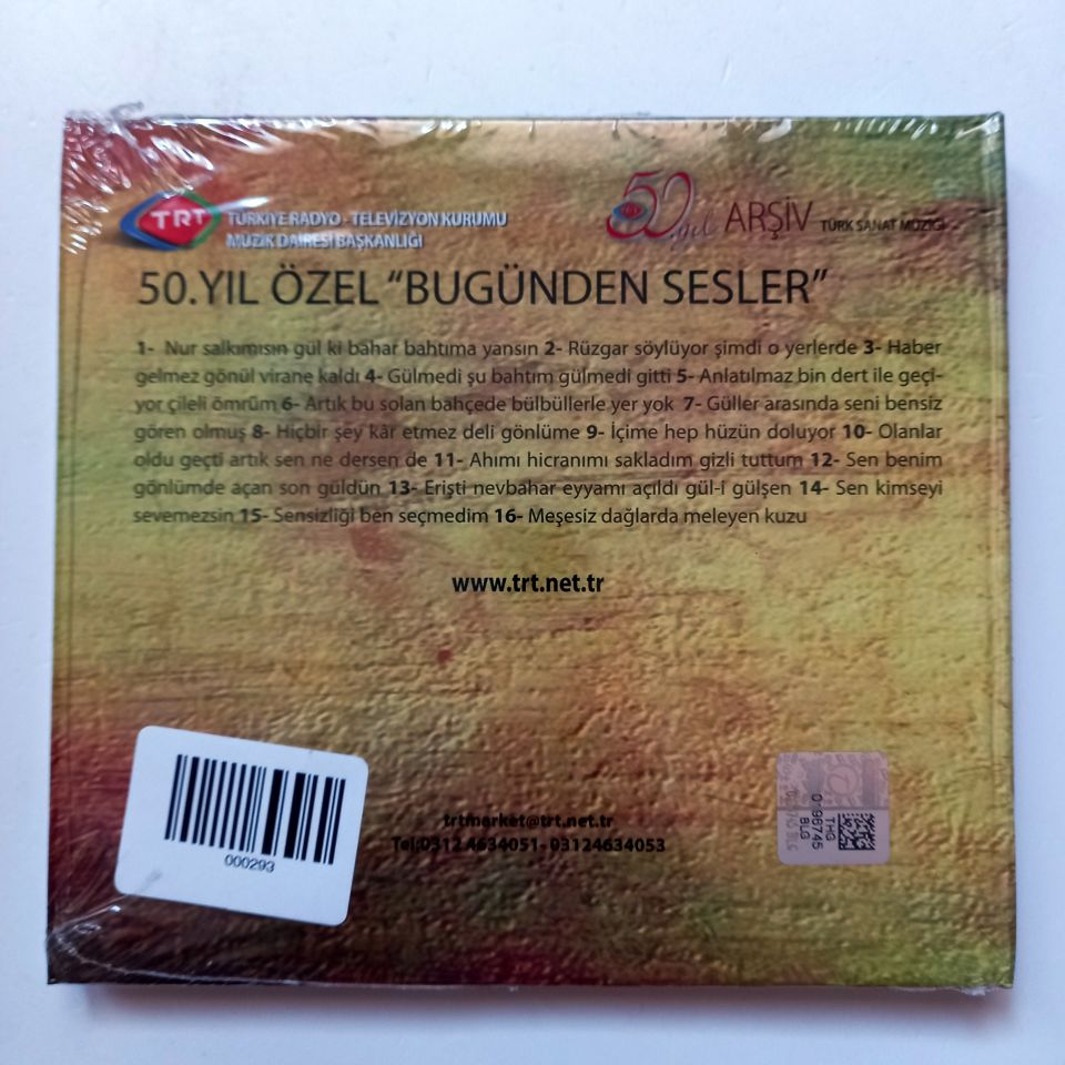 50. YIL ÖZEL BUGÜNDEN SESLER / TÜRK SANAT MÜZİĞİ / TRT ARŞİV SERİSİ 252 - CD SIFIR