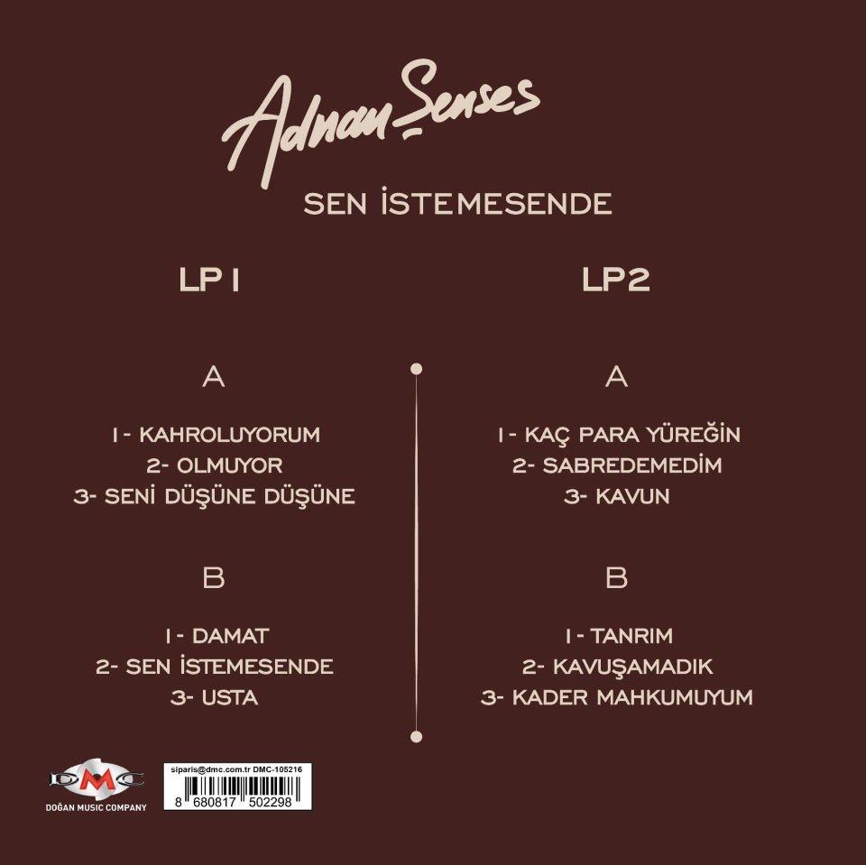 ADNAN ŞENSES - SEN İSTEMESENDE (2004) - 2LP 2024 BASIM SIFIR PLAK