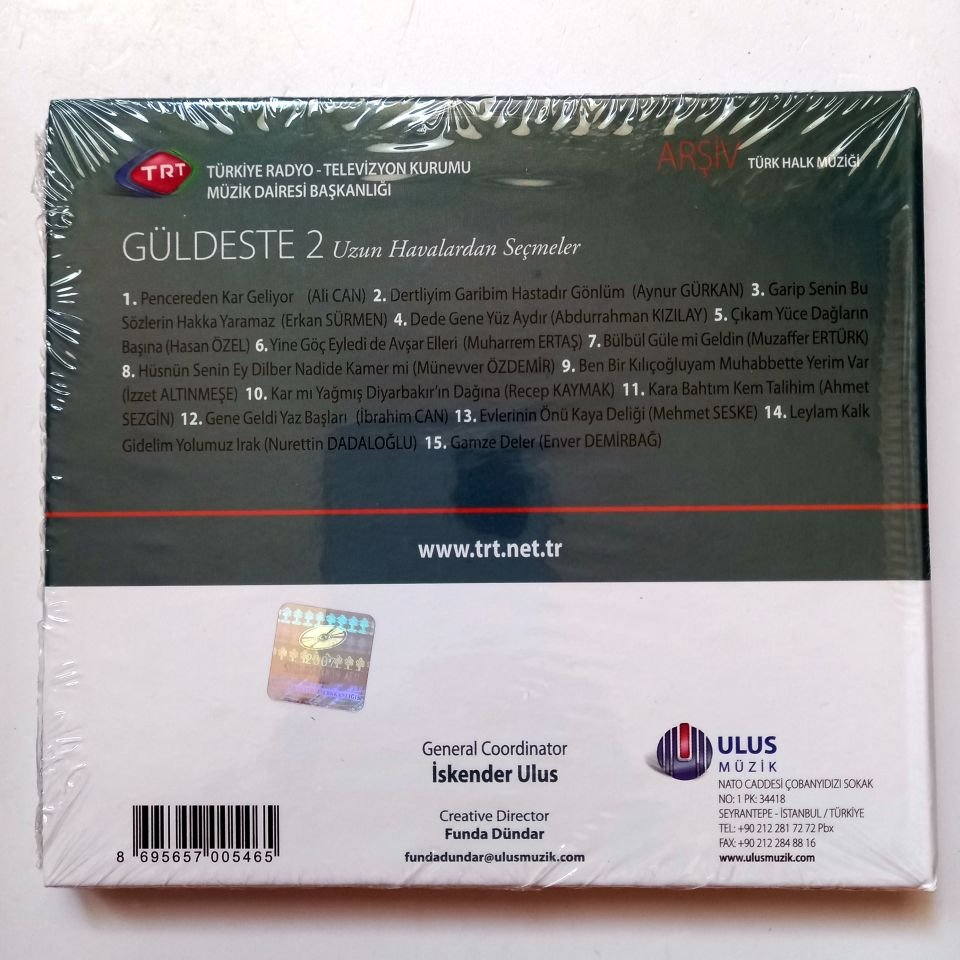 GÜLDESTE 2 - UZUN HAVALARDAN SEÇMELER / TÜRK HALK MÜZİĞİ / TRT ARŞİV SERİSİ 32 - CD SIFIR