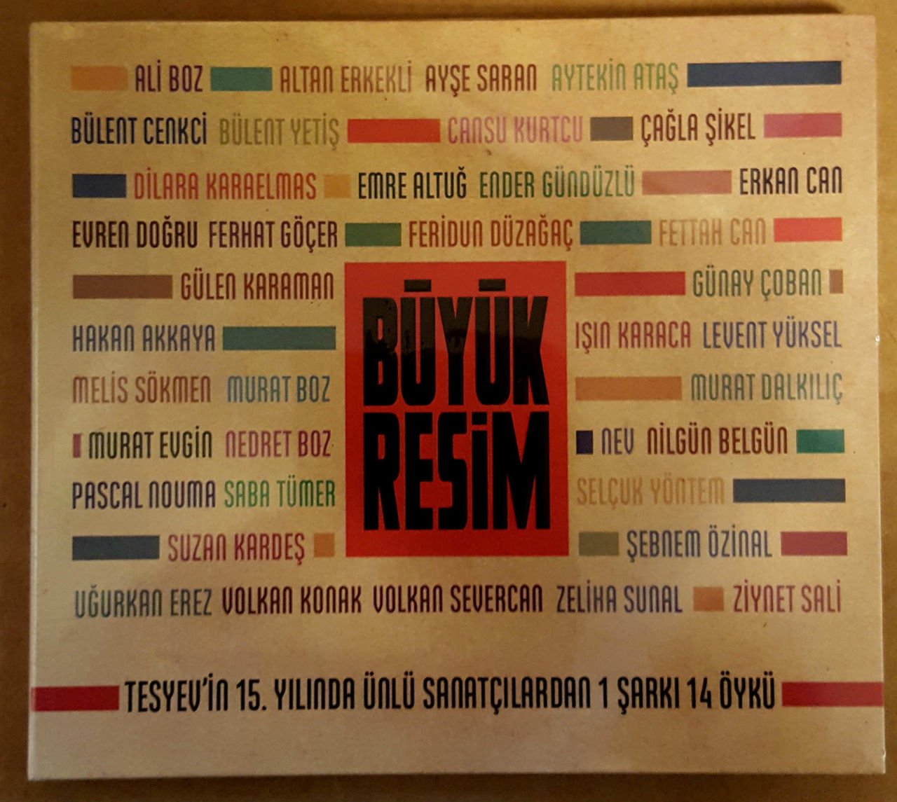 BÜYÜK RESİM - TESYEV 15.YIL 1 ŞARKI 14 ÖYKÜ (2014) - CD FERİDUN DÜZAĞAÇ MURAT BOZ IŞIN KARACA SIFIR