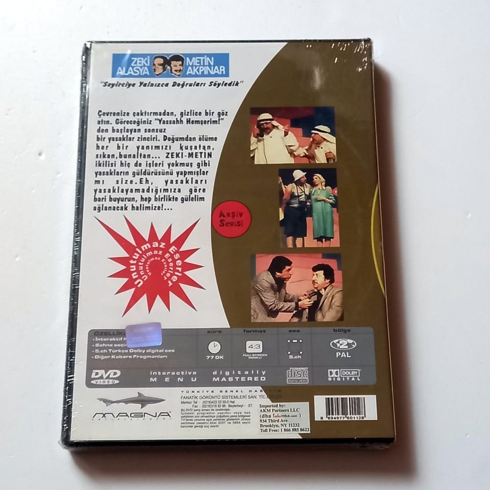 YASAKLAR 2 - DEVEKUŞU KABARE - METİN AKPINAR, ZEKİ ALASYA - DVD AMBALAJINDA SIFIR