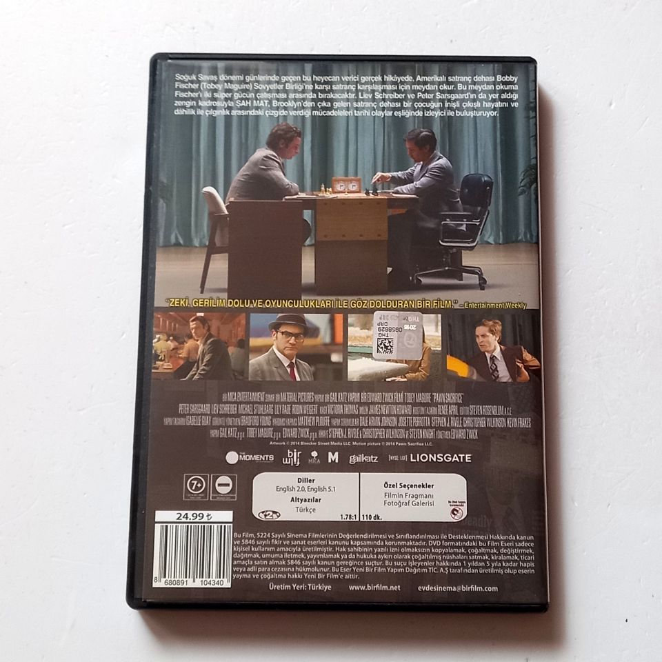 ŞAH MAT / PAWN SACRIFICE - TOBEY MAGUIRE, PETER SARSGAARD, LIEV SCREIBER - YÖN.: EDWARD ZWICK - DVD 2.EL