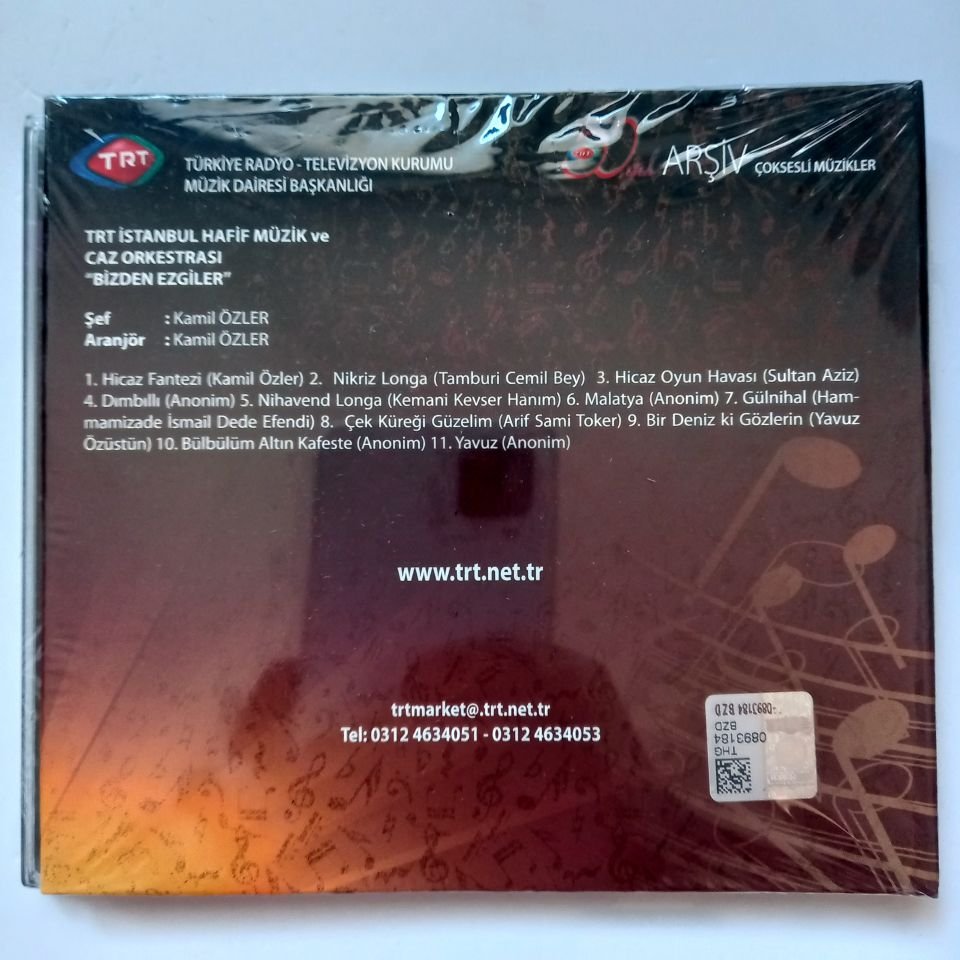 TRT İSTANBUL HAFİF MÜZİK VE CAZ ORKESTRASI - BİZDEN EZGİLER / ÇOKSESLİ MÜZİKLER / TRT ARŞİV SERİSİ 285 - CD SIFIR