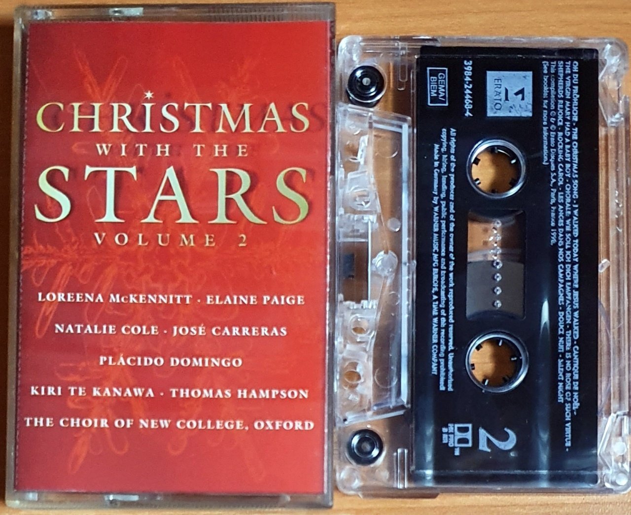CHRISTMAS WITH THE STARS VOLUME 2 / LOREENA MCKENNIT, ELAINE PAIGE, NATALIE COLE, PLACIDO DOMINGO (1998) - KASET MADE IN GERMANY 2.EL