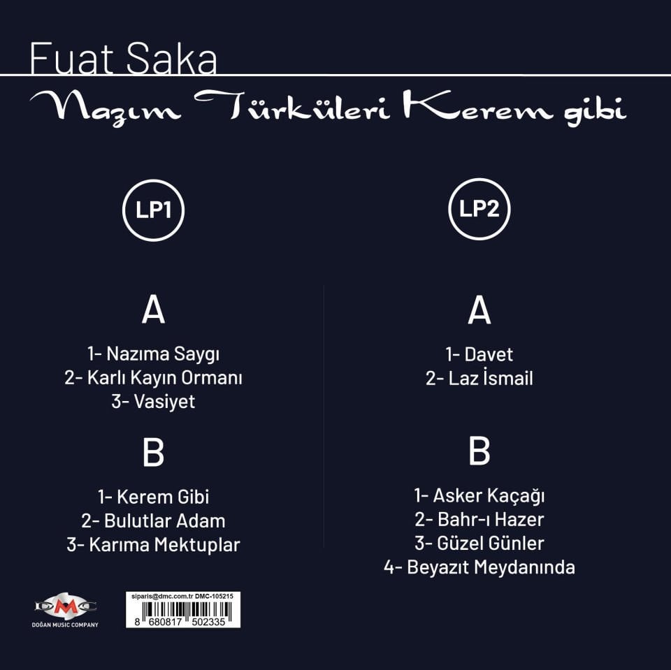 FUAT SAKA - NAZIM TÜRKÜLERİ KEREM GİBİ (2002) - 2LP 2024 BASIM SIFIR PLAK
