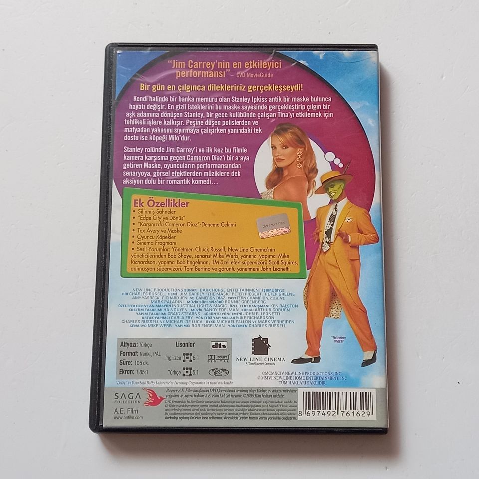 MASKE / THE MASK - JIM CARREY, CAMERON DIAZ - YÖN.: CHARLES RUSSELL - DVD 2.EL