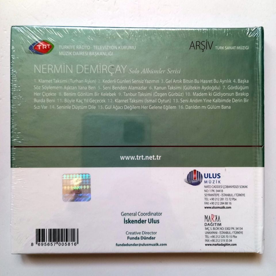 NERMİN DEMİRÇAY / TÜRK SANAT MÜZİĞİ / TRT ARŞİV SERİSİ 58 - CD SIFIR