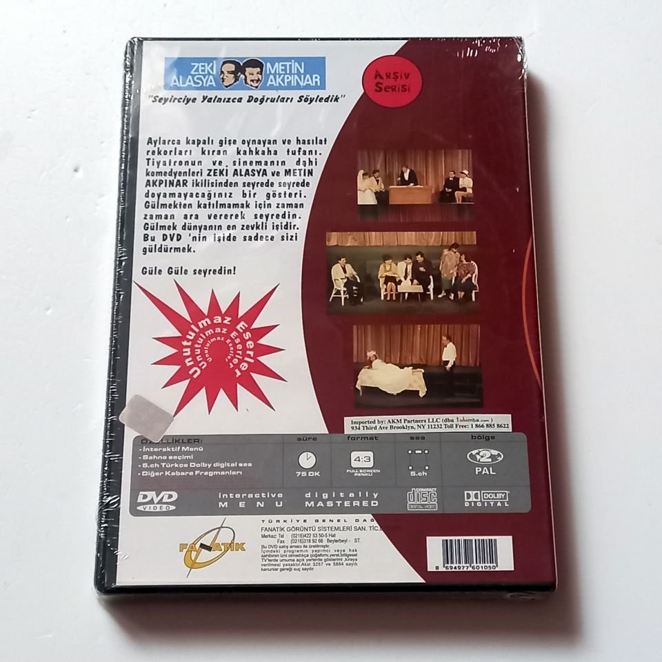 AŞK OLSUN 1 - DEVEKUŞU KABARE - METİN AKPINAR, ZEKİ ALASYA - DVD AMBALAJINDA SIFIR