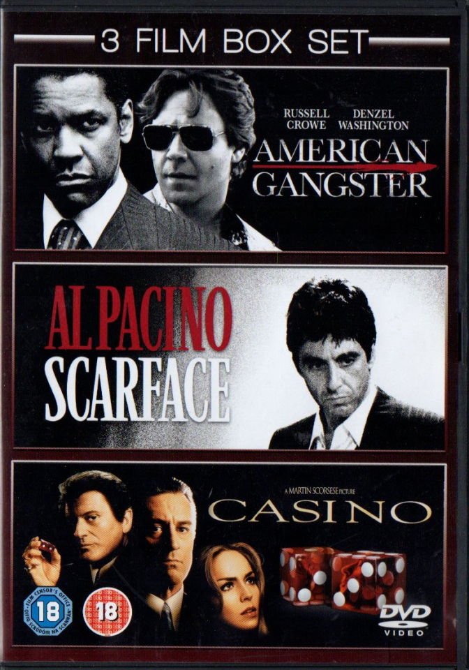 AMERICAN GANGSTER & SCARFACE - CASINO  - 3 DVD SET 2.EL TÜRKÇE ALTYAZI YOKTUR