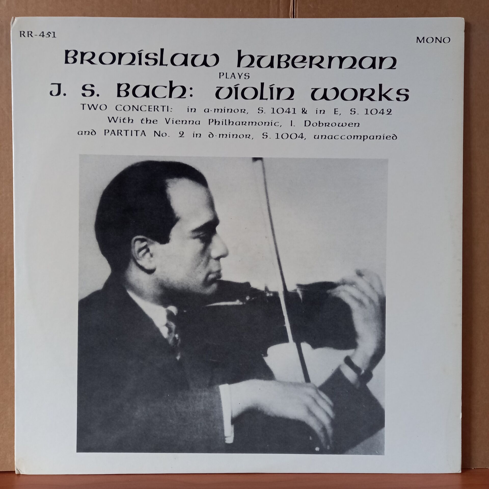 BRONISLAW HUBERMAN PLAYS J. S. BACH: VIOLIN WORKS / VIENNA PHILHARMONIC (1976) - LP 2.EL PLAK