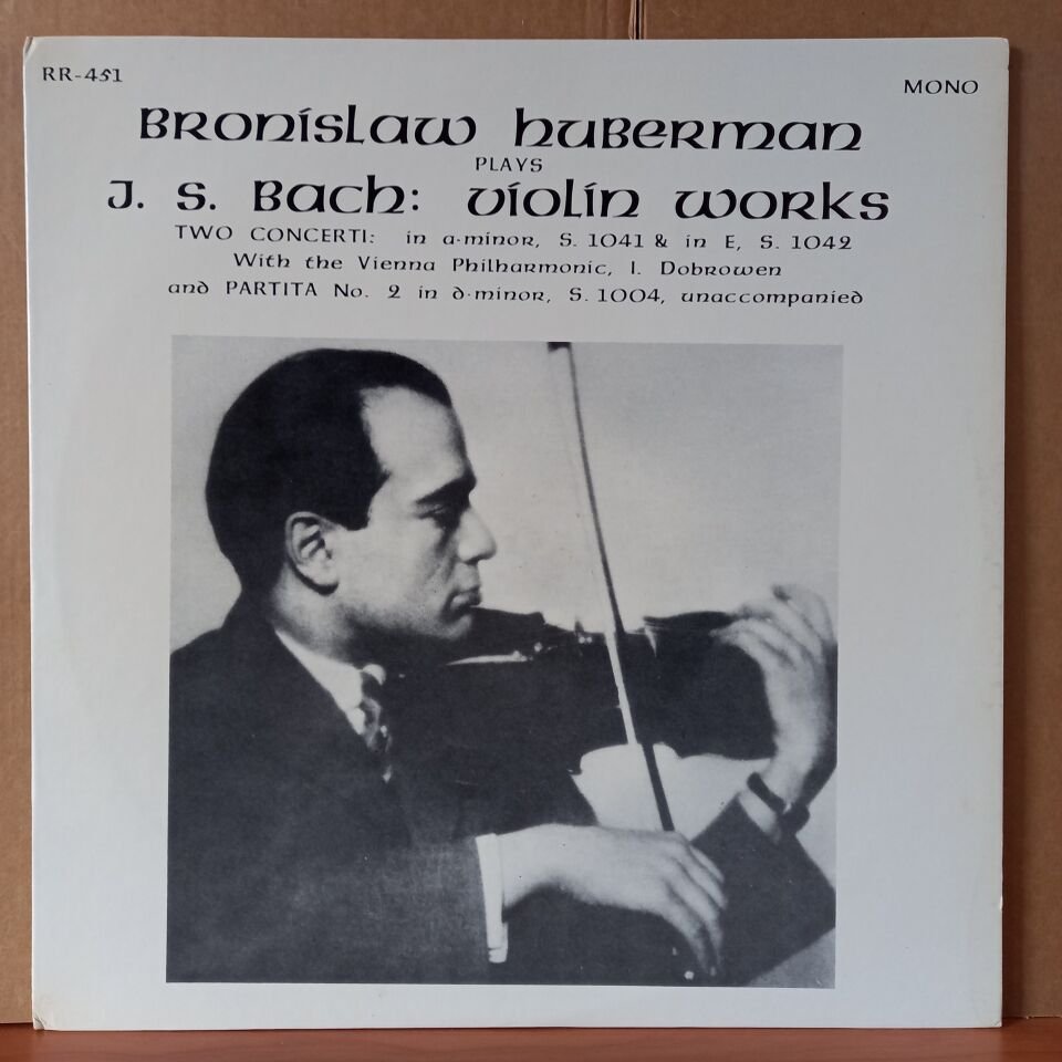 BRONISLAW HUBERMAN PLAYS J. S. BACH: VIOLIN WORKS / VIENNA PHILHARMONIC (1976) - LP 2.EL PLAK