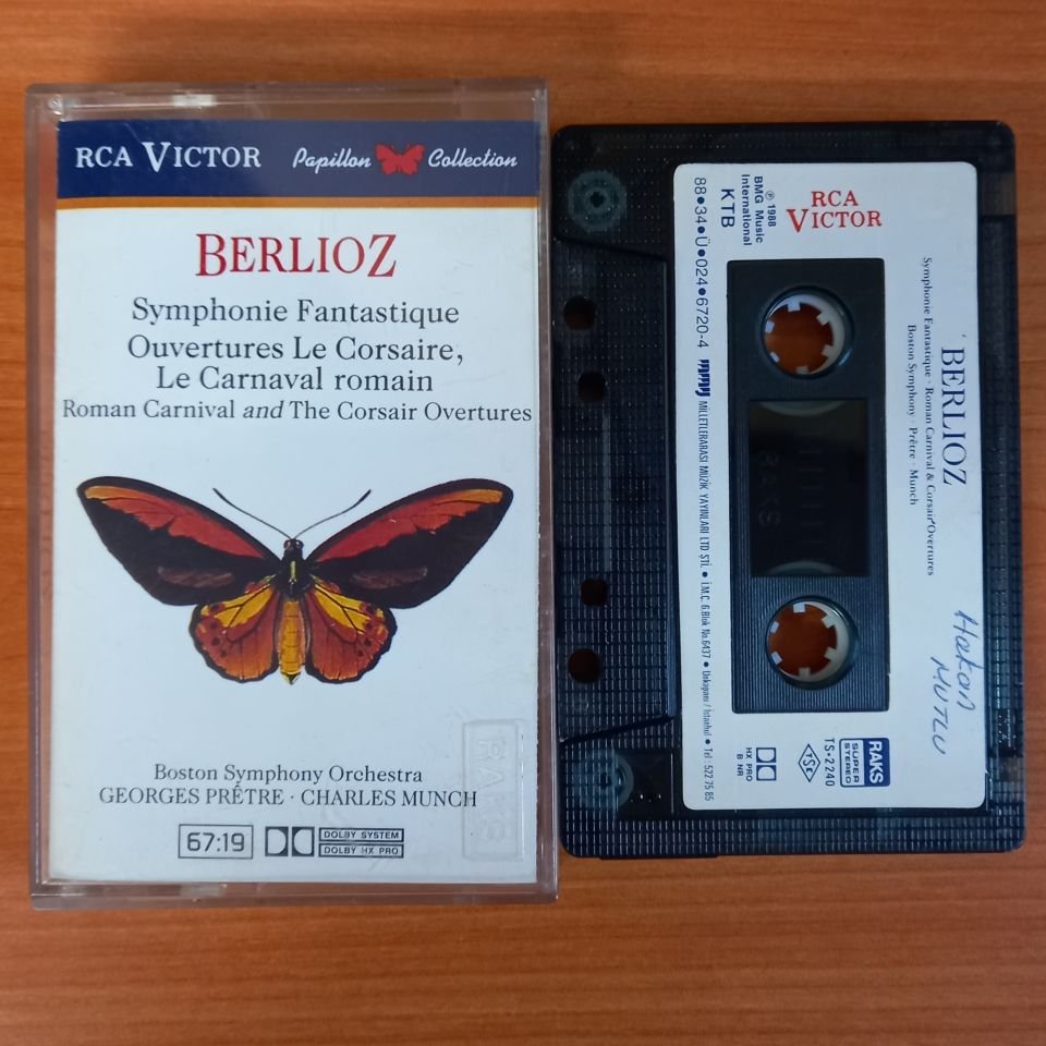 BERLIOZ / SYMPHONY FANTASTIQUE, ROMAN CARNIVAL & CORSAIR OVERTURES, BOSTON SYMPHONY, PRETRE, MUNCH (1988) - KASET 2.EL