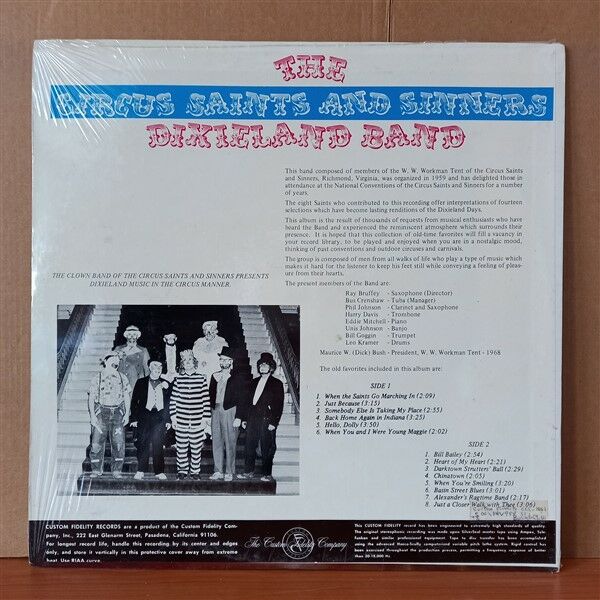 THE CIRCUS SAINTS AND SINNERS DIXIELAND BAND – THE CIRCUS SAINTS AND SINNERS DIXIELAND BAND (1968) - LP DÖNEM BASKISI SIFIR PLAK