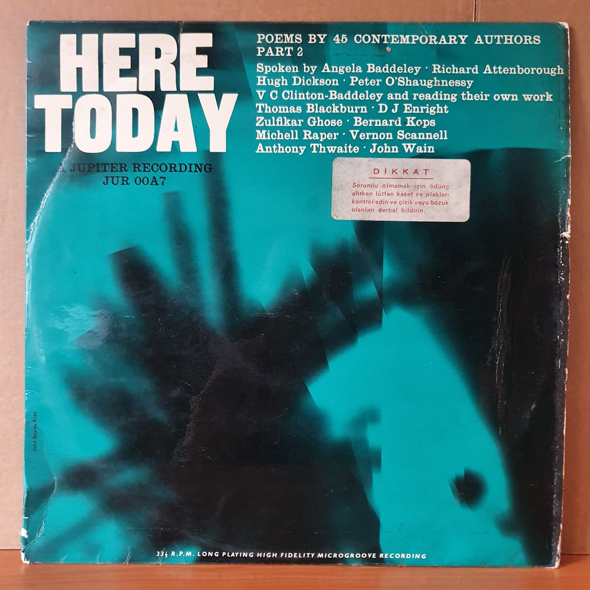 HERE TODAY / POEMS BY 45 CONTEMPORARY AUTHORS PART 2 (1963) - LP 2.EL PLAK