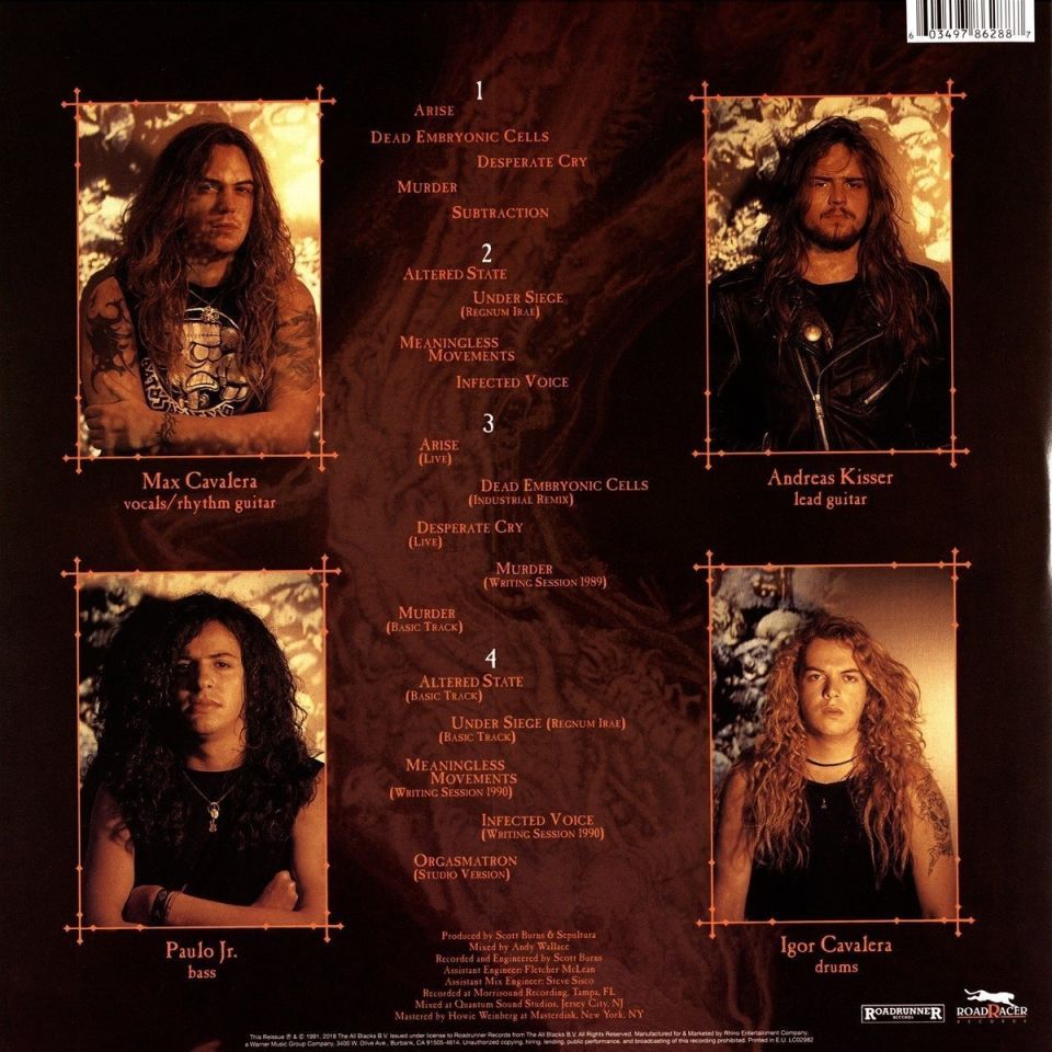 SEPULTURA - ARISE (1991) - 2LP 180GR 2018 EDITION SIFIR PLAK