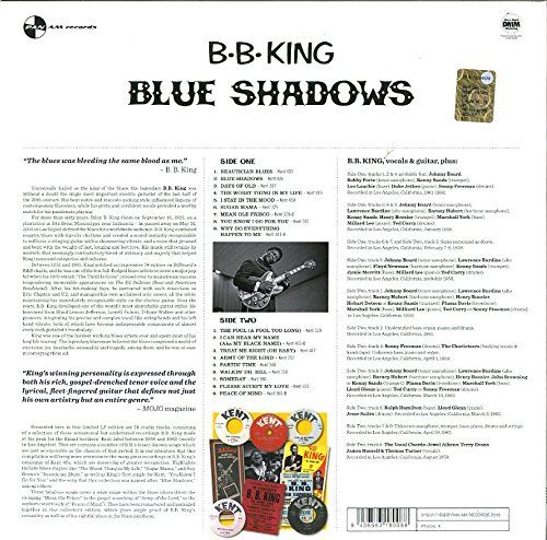 B.B.KING - BLUES SHADOWS / UNDERRATED KENT RECORDINGS 1958-1962 (2016) - LP COMPILATION 180GR SIFIR PLAK