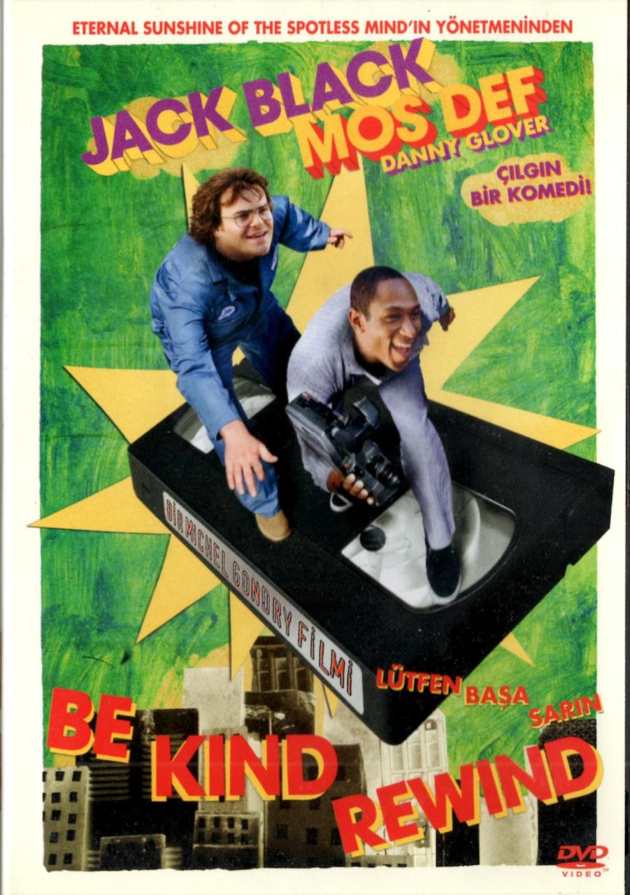 LÜTFEN BAŞA SARIN - BE KIND REWIND - JACK BLACK - MOS DEF - DANNY GLOVER - MICHEL GONDRY - DVD 2.EL