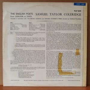 SAMUEL TAYLOR COLERIDGE / READ BY YVONNE BONNAMY, RICHARD BURTON, WILLIAM DEVLIN, JOHN NEVILLE (1970) - LP 2.EL PLAK