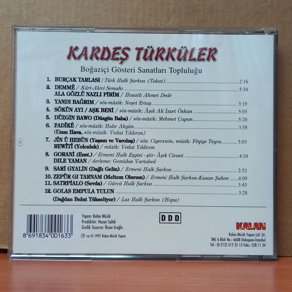 KARDEŞ TÜRKÜLER - KARDEŞ TÜRKÜLER (1997) - CD ESKİ BASKI 2.EL