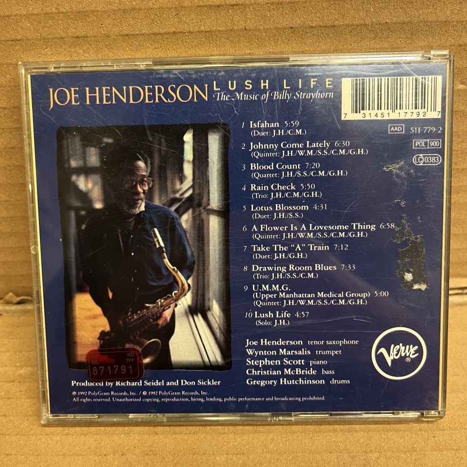 JOE HENDERSON – LUSH LIFE (THE MUSIC OF BILLY STRAYHORN) (1992) - CD 2.EL