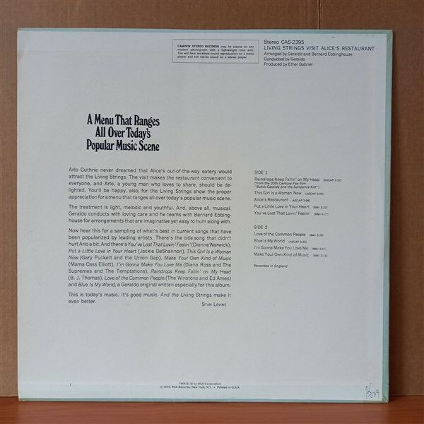 LIVING STRINGS – LIVING STRINGS VISIT ALICE'S RESTAURANT (1970) - LP 2.EL PLAK