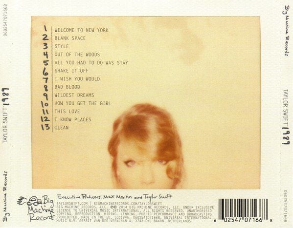 TAYLOR SWIFT - 1989 (2014) - CD SIFIR