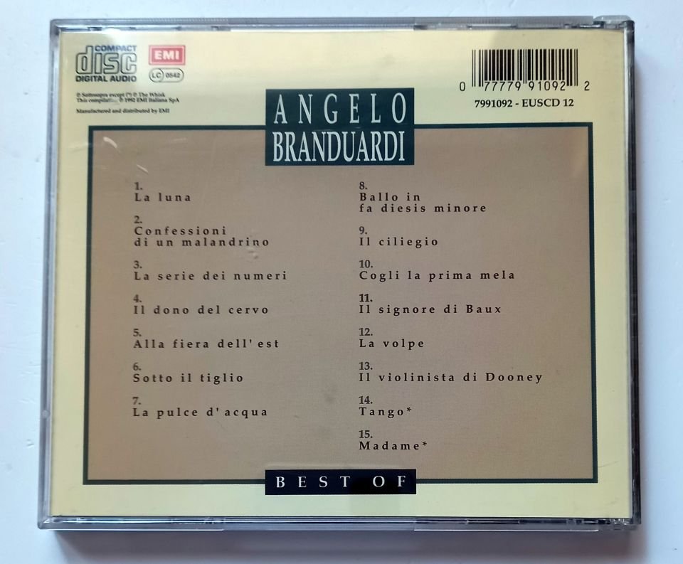 ANGELO BRANDUARDI – BEST OF (1992) - CD 2.EL
