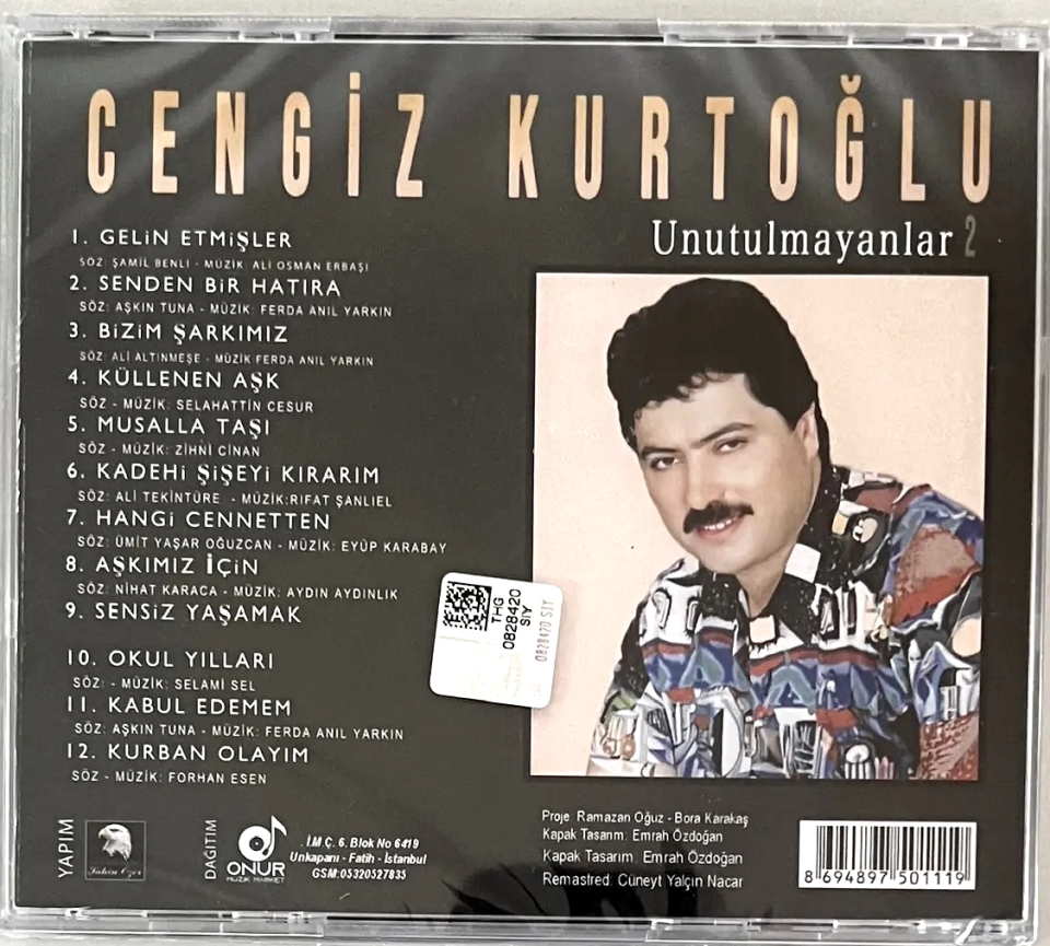 CENGİZ KURTOĞLU - UNUTULMAYANLAR 2 (1999) - CD 2024 BASIM AMBALAJINDA SIFIR