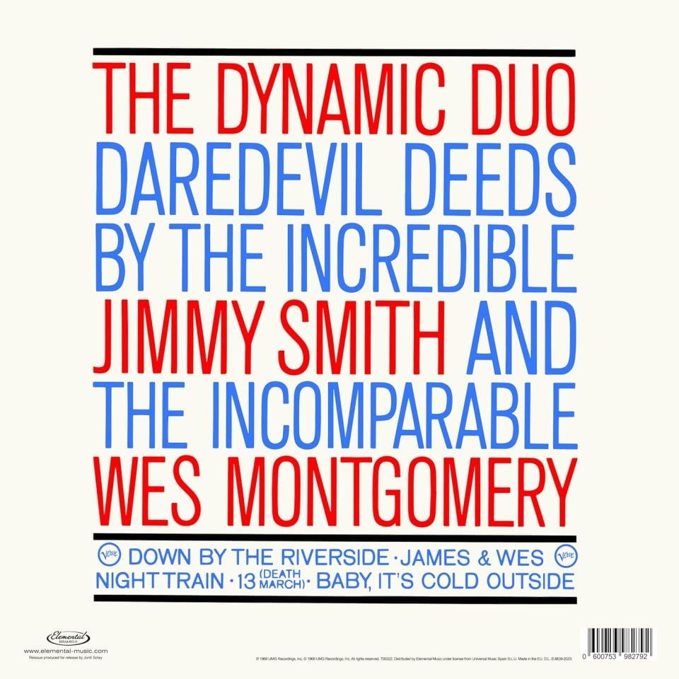 JIMMY SMITH & WES MONTGOMERY - JIMMY & WES / THE DYNAMIC DUO (1966) - LP 180GR 2024 EDITION SIFIR PLAK