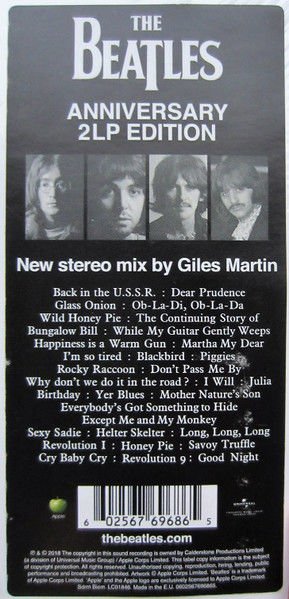 THE BEATLES - WHITE ALBUM (1968) - 2LP 180GR 2018 REISSUE HALF SPEED MASTERING NEW STEREO MIX SIFIR PLAK