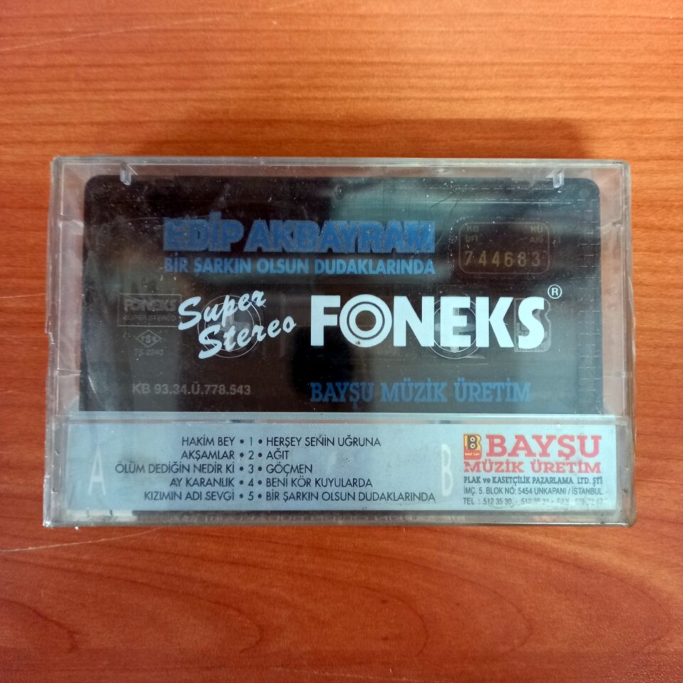 EDİP AKBAYRAM - BİR ŞARKIN OLSUN DUDAKLARINDA (1993) - KASET SIFIR