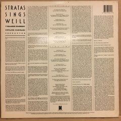 STRATAS SINGS WEILL Y CHAMBER SYMPHONY, GERARD SCHWARZ (1986) 2.EL PLAK