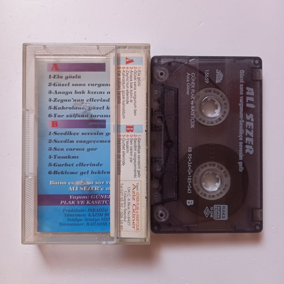 ALİ SEZER - GÜZEL SANA VURGUNUM / SEVDİKÇE SEVESİM GELİR (1995) - KASET 2.EL