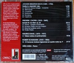 BACH, CHOPIN, RAVEL, SCHUMANN / GEZA ANDA (2007) - CD ORFEO 2.EL