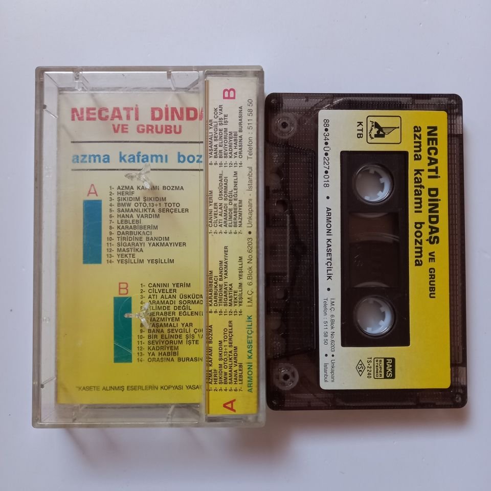 NECATİ DİNDAŞ VE GRUBU - AZMA KAFAMI BOZMA (1988) - KASET 2.EL