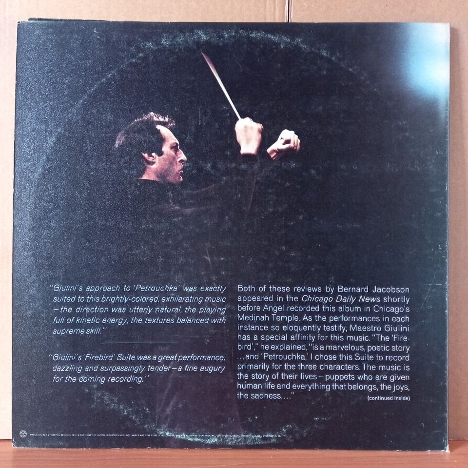 STRAVINSKY: PETROUCHKA, THE FIREBIRD / CARLO MARIA GIULINI, CHICAGO SYMPHONY ORCHESTRA - LP 2.EL PLAK