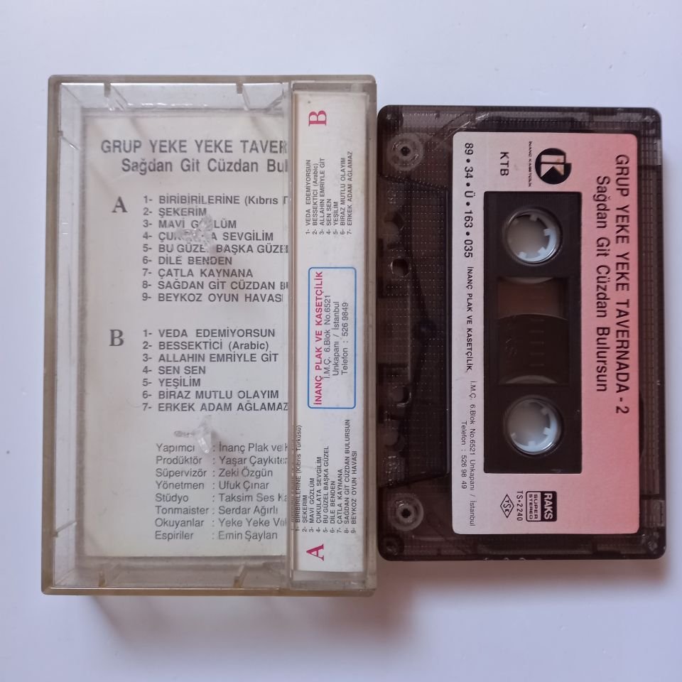 GRUP YEKE YEKE - GRUP YEKE YEKE TAVERNADA 2 / SAĞDAN GİT CÜZDAN BULURSUN (1989) - KASET 2.EL