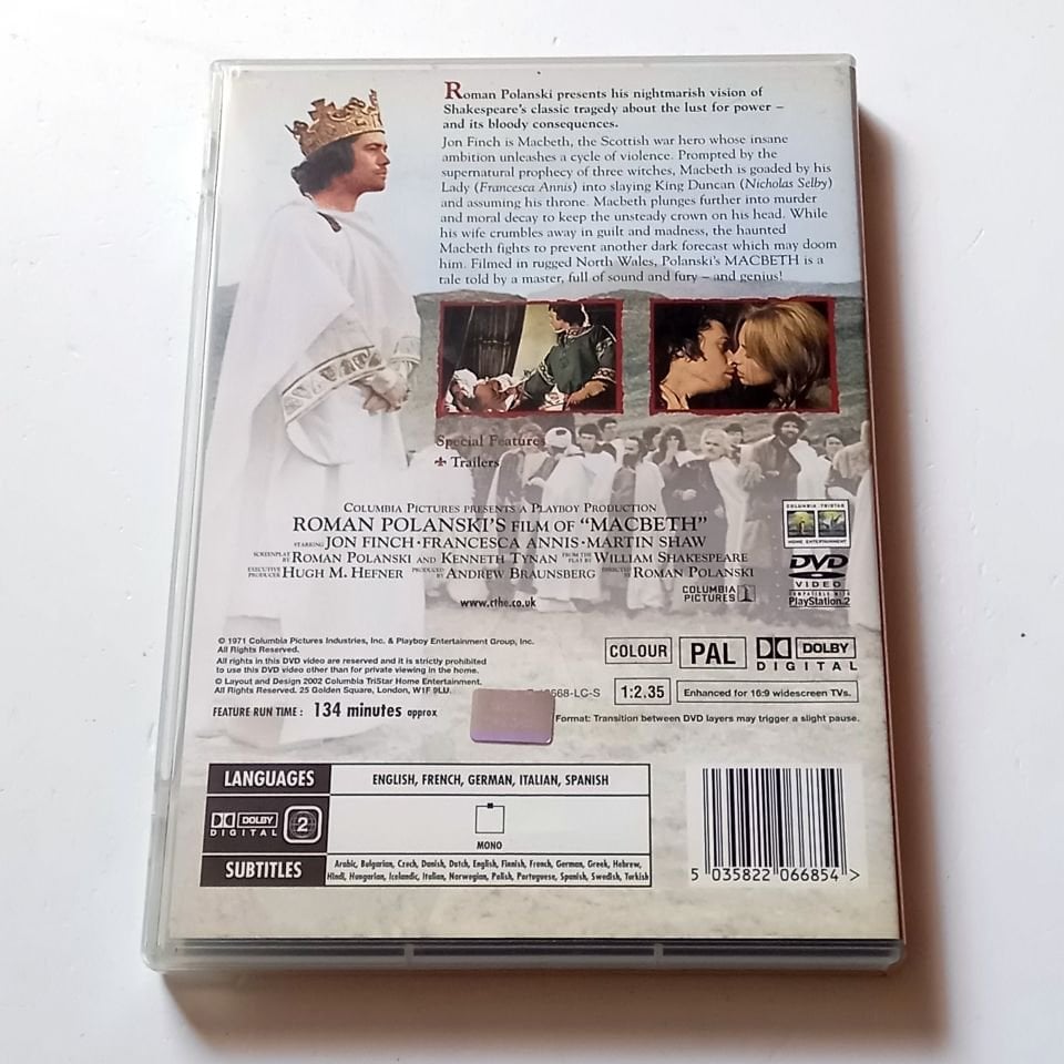 MACBETH - JON FINCH, FRANCESCA ANNIS - YÖN.: ROMAN POLANSKI - DVD 2.EL